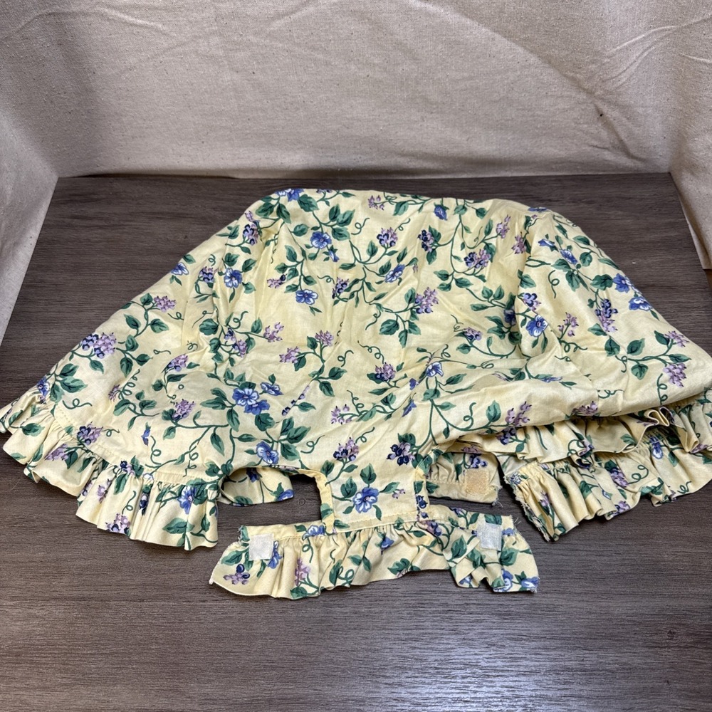 Longaberger MED MARKET 2 Handle Basket Liner Ret'd‎ 1990's  "Yellow Vines" 11x6